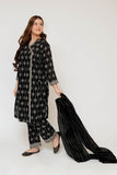 Girls Eid Dress | Black & Fawn | Casual 3 Piece Suit | Cotton Monochrome Print Lawn | GAD-03460