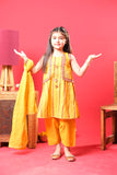 Kids Casual Dress | Mustard & Multicolor | Casual Plus 3 Piece Suit | Cotton Dobby | KBD-03350