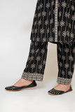 Girls Eid Dress | Black & Fawn | Casual 3 Piece Suit | Cotton Monochrome Print Lawn | GAD-03460