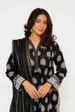 Women Eid Dress | Black & Fawn | Casual 3 Piece Suit | Cotton Lawn Print | LAD-03464