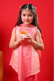 Kids formal clothes | Peach & Pink | Formal 3 Piece Suit | Polyester Tussar Silk | KDD-03219