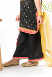 Kids formal clothes | Black & Multicolor | Formal 3 Piece Suit | Viscose Raw Silk | KDD-03280