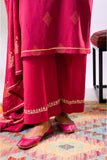 Women Eid Dress | Maroon & Gold | Casual Plus 3 Piece Suit | Cotton Jacquard | LBD-03340