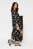 Women Eid Dress | Black & Fawn | Casual 3 Piece Suit | Cotton Lawn Print | LAD-03464
