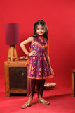 Kids Eid Dress | Magenta & Multicolor | Casul Plus 3 Piece suit | Cotton Gold Print Lawn | KBD-03167