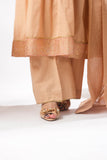 Women Eid Dress | Fawn & Gold | Casual Plus 3 Piece Suit | Cotton Foil Printed | LBD-03393