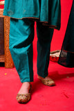 Kids Eid Dress | Turquois Blue & Gold | Casual Plus 3 Piece Suit | Cotton Plain | KBD-03328