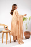 Women Eid Dress | Fawn & Gold | Casual Plus 3 Piece Suit | Cotton Foil Printed | LBD-03393