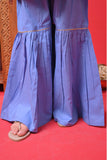Kids Eid Dress | Blue & Gold | Casual Plus 3 Piece Suit | Cotton Self Dobby | KBD-03371