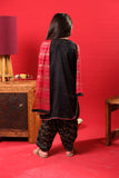Kids formal clothes | Black & Gold | Formal 3 Piece Suit | Viscose Raw-Silk | KDD-03246