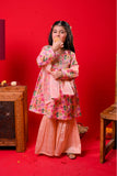 Kids formal clothes | Peach & Multicolor | Formal 3 Piece Suit | Polyester Tussar Silk with Digital print | KDD-03226