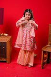 Kids formal clothes | Peach & Multicolor | Formal 3 Piece Suit | Polyester Tussar Silk with Digital print | KDD-03226