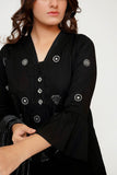 Girls Eid Dress | Black  | Casual 3 Piece Suit  | Cotton Monochrome Embroidery | GAD-03446