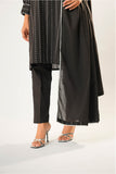 Women winter clothes | Black & Silver | Casual 3 Piece Suit | Cotton Karandi Dobby  | LAD-03210