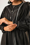 Women winter clothes | Black & Silver | Casual 3 Piece Suit | Cotton Karandi Dobby  | LAD-03210