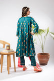 Girls formal clothes | Turquoise Blue & Multicolor | Formal 3 Piece Suit | Viscose Raw Silk | GDD-03293
