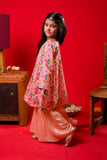 Kids formal clothes | Peach & Multicolor | Formal 3 Piece Suit | Polyester Tussar Silk with Digital print | KDD-03226