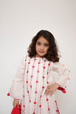 Kids Casual Dress | Off White & Multicolor | Casual 3 Piece Suit | Cotton Plain Embroidery | KAD-03425