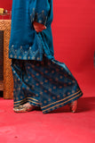 Kids formal clothes | Turquoise blue & Gold | Formal 3 Piece Suit | Viscose Chiffon | KDD-03242