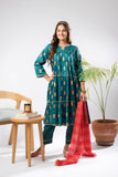 Girls formal clothes | Turquoise Blue & Multicolor | Formal 3 Piece Suit | Viscose Raw Silk | GDD-03293