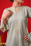 Women Eid Dress | M.Green & Gold | Casual Plus 3 Piece Suit | Cotton Self Dobby | LBD-03355