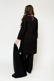 Girls Eid Dress | Black | Casual 3 Piece Suit | Cotton Monochrome Embroidery | GAD-03491