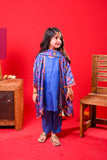 Kids formal clothes | Blue & Multicolor | Formal 3 Piece Suit | Polyester Tussar Silk with Digital print | KDD-03227