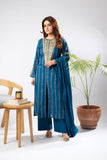 Women Eid Dress | Blue & Multicolor | Casual Plus 3 Piece Suit | Cotton Dobby | LBD-03319