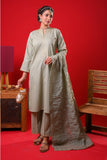 Women Eid Dress | M.Green & Gold | Casual Plus 3 Piece Suit | Cotton Self Dobby | LBD-03355