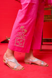 Girls Casual Dress | Tea Pink & Multicolor | Casual Plus 3 Piece Suit  | Cotton Self Dobby | GBD-03372