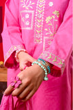 Girls Casual Dress | Tea Pink & Multicolor | Casual Plus 3 Piece Suit  | Cotton Self Dobby | GBD-03372