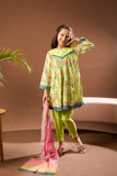 Kids Eid Dress | Perrot Green & Multicolor | Casual 3 Piece Suit | Cotton Lawn Printed | KAD-03336