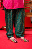 Girls formal clothes | Shocking Pink & T.Green | Formal 3 Piece Suit  | Viscose Raw Silk | GDD-03295