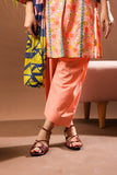Girls Eid Dress | Peach & Multicolor | Casual 3 Piece Suit | Cotton Lawn Printed | GAD-03362