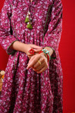 Girls Eid Dress | Maroon & Multicolor | Casual Kurta  | Cotton Lawn Printed | GAA-03271