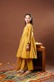 Kids formal clothes | Mustard & Gold | Formal 3 Piece Suit | Viscose Chambry Katan | KDD-03235