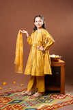 Kids formal clothes | Mustard & Gold | Formal 3 Piece Suit | Viscose Chambry Katan | KDD-03235