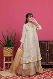 GDD-02102 | Fawn & Gold | Formal 3 Piece Suit | Banarsi Masuri Jacquard