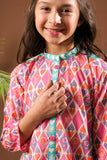 Kids Eid Dress | Pink & Multicolor | Casual 3 Piece Suit | Cotton Lawn Printed | KAD-03335