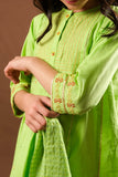 Kids Eid Dress | Perot Green & Gold | Casual Plus 3 Piece Suit | Cotton Self Dobby | KBD-03370