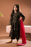 Kids Eid Dress | Black & Multicolor | Casual Plus 3 Piece Suit | Cotton Glitter Printed | KBD-03387
