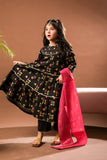 Kids Eid Dress | Black & Multicolor | Casual Plus 3 Piece Suit | Cotton Glitter Printed | KBD-03387