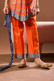 Kids Eid Dress | Orange & Multicolor | Casual Plus 3 Piece Suit | Cotton Lawn Gold Printed | KBD-03182