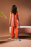 Kids Eid Dress | Orange & Multicolor | Casual Plus 3 Piece Suit | Cotton Lawn Gold Printed | KBD-03182
