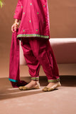 Kids Eid Dress | Magenta & Multicolor | Casual Plus 3 Piece Suit | Cotton Plain | KBD-03323