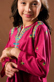 Kids Eid Dress | Magenta & Multicolor | Casual Plus 3 Piece Suit | Cotton Plain | KBD-03323