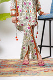 Girls Eid Dress | Light Green & Multicolor | Casual 2 Piece Suit  | Cotton Lawn Printed | GAC-03377