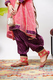 Girls formal clothes | Peach & Magenta | Formal 3 Piece Suit  | Viscose Raw-Silk | GDD-03257