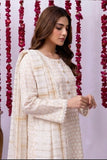 GAD-02713 | White & Gold | Casual 3 Piece Suit   | Cotton Cambric