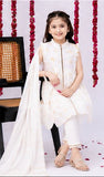 KAD-02715 | White & Gold | Casual 3 Piece Suit | Cotton Cambric